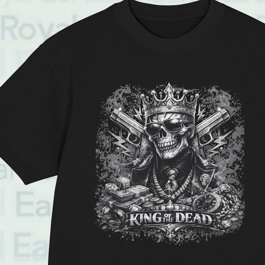 Premium Heavyweight Skull King Tee — 'King of the Dead' Gothic Skull Graphic T-Shirt
